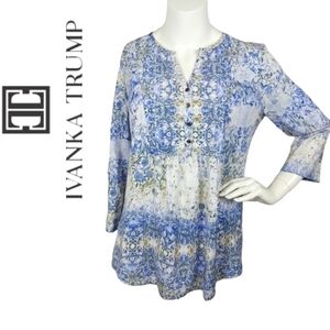 IVANKA Trump Blue Boho Blouse‎